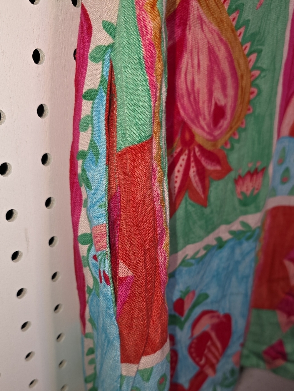 Paper Heart Vibrant Patchwork Print Daisy Island Sleeveless Dress Linen PocketXS - Picture 3 of 7